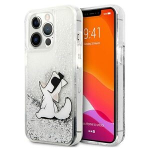 karl lagerfeld klhcp13lgcfs iphone 13 pro / 13 6,1" srebrny/silver hardcase liquid glitter choupette fun