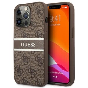 guess guhcp13l4gdbr iphone 13 pro / 13 6"1 brązowy/brown hardcase 4g stripe