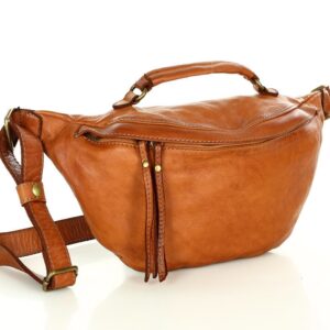 torebka nerka damska vintage listonoszka runway skóra naturalna brąz camel
