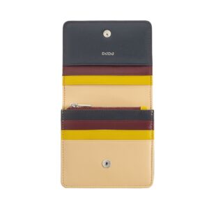 dudu ladies card purse small wallets for women in genuine leather colored 8 card slots inner zipper coin pocket
