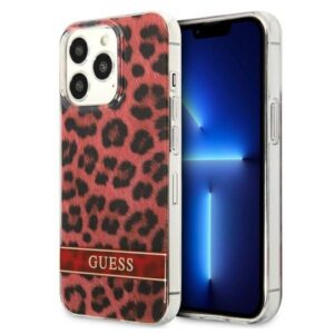 guess guhcp13lhsleor iphone 13 pro / 13 6,1" czerwony/red hardcase leopard