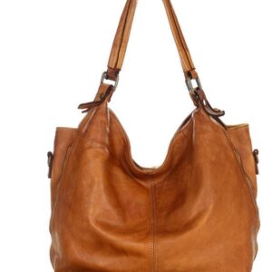 torba skórzana wysokogatunkowa na ramię styl miejski shoulder leather bag - marco mazzini camel