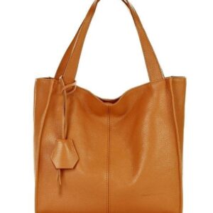 modna torebka damska skórzany shopper bag - marco mazzini portofino max camel