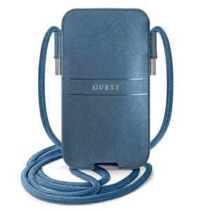 guess torebka guphlpsasbbl 6,7" niebieski/blue saffiano strap