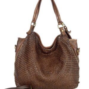 miejska torebka pleciona na ramię skóra naturalna vintage leather bag - marco mazzini czekoladowy brąz