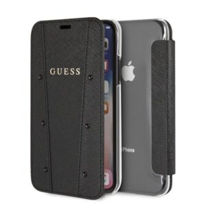 guess guflbkpxkasabk iphone x/xs czarny/black book kaia saffiano