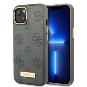 guess guhmp13msapstg iphone 13 6,1" szary/grey hardcase peony logo plate magsafe