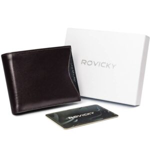 portfel męski z naturalnej skóry licowej z wyjmowanym etui na karty — rovicky