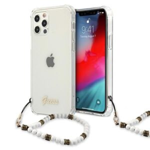 guess guhcp12lkpswh iphone 12 pro max 6,7" transparent hardcase white pearl