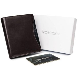 pojemny portfel męski z naturalnej skóry licowej z ochroną rfid — rovicky