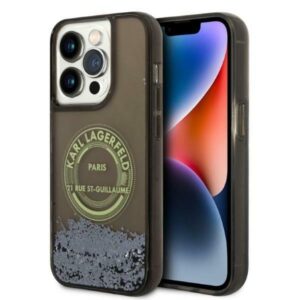 karl lagerfeld klhcp14llcrsgrk iphone 14 pro 6,1" czarny/black hardcase liquid glitter rsg