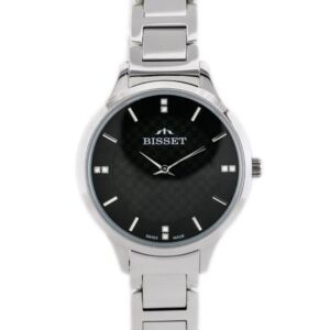 zegarek damski bisset bsbe45 - silver/black (zb551b)