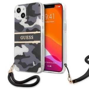 guess guhcp13skcabbk iphone 13 mini 5,4" czarny/black hardcase camo strap collection