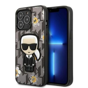 karl lagerfeld klhcp13xpmnfik1 iphone 13 pro max 6,7" szary/grey flower ikonik karl