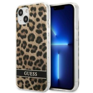 guess guhcp13shsleow iphone 13 mini 5,4" brązowy/brown hardcase leopard