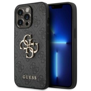 guess guhcp14x4gmggr iphone 14 pro max 6,7" szary/grey hardcase 4g big metal logo