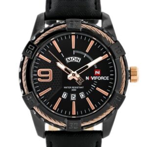 zegarek męski naviforce - nf9117l (zn069c) - black/rose + box