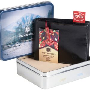 portfel męski ze lśniącej skóry naturalnej z rfid