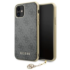 guess guhcn61gf4ggr iphone 11 6,1" / xr grey/szary hard case 4g charms collection