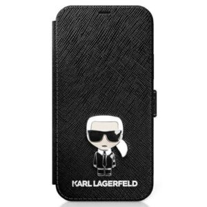 karl lagerfeld klflbkp12sikmsbk iphone 12 mini 5,4" czarny/black book saffiano ikonik metal