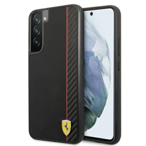 ferrari fesaxhcs22mbk s22+ s906 czarny/black hardcase on track carbon stripe