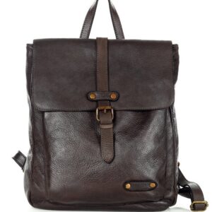 marco mazzini miejski plecak skórzany w stylu old look handmade leather ciemny brąz caffe