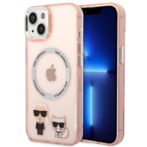 karl lagerfeld klhmp14mhkcp iphone 14 plus 6,7" hardcase różowy/pink karl & choupette aluminium magsafe