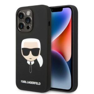 karl lagerfeld klhmp14xslkhbk iphone 14 pro max 6,7" hardcase czarny/black silicone karl`s head magsafe