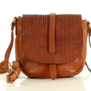 marco mazzini torebka listonoszka saddle bag genuine leather brąz camel