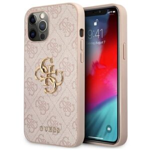guess guhcp12l4gmgpi iphone 12 pro max 6,7" różowy/pink hardcase 4g big metal logo