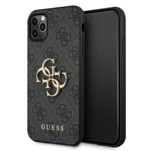 guess guhcn654gmggr iphone 11 pro max szary/grey hardcase 4g big metal logo