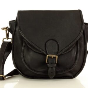 marco mazzini klasyczna listonoszka z naturalnej skóry saddle bag genuine leather czarny