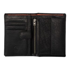 nuvola pelle mens bifold vertical wallet with coin pocket in buffalo leather 12 card slots and inner zip holder