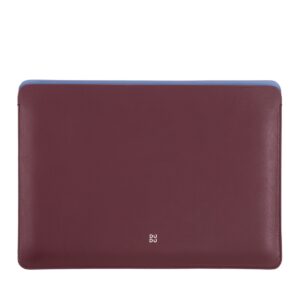 dudu laptop sleeve 13 inch in coloured leather, two-colour protective case compatible macbook computer notebook