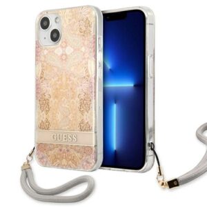 guess guhcp13shflsd iphone 13 mini 5,4" złoty/gold hardcase flower strap