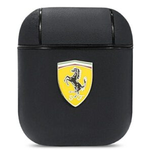ferrari fesa2lebk airpods cover czarny/black on track leather