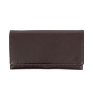 nuvola pelle womens wallet for ladies purse in genuine nappa leather with button 11 card slot and zipper pockets