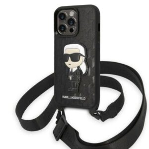 karl lagerfeld klhcp14lstkmk iphone 14 pro 6,1" czarny/black hardcase monogram ikonik patch