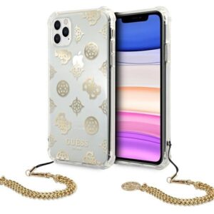 guess guhcn65kspego iphone 11 pro max 6,5" złoty/gold hardcase peony chain collection