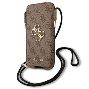 guess torebka na telefon guhcp12m4gpsbr 6,1" brązowy/brown 4g metal logo