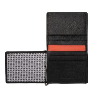 nuvola pelle slim wallet with money clip in real leather credit card holder coin pocket small wallet trifold for men