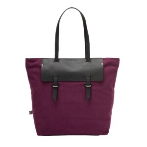 dudu large tote shoulder bag for women in canvas and leather two-colored shopping handbag zip closure