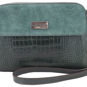 stylowa torebka crossbody trzykomorowa - zielona ciemna