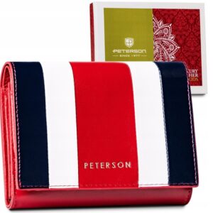 skórzany damski portfel peterson ptn pl-445 multi