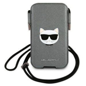 karl lagerfeld torebka klhcp12lophchg 6,7" szary/grey hardcase saffiano ikonik choupette head