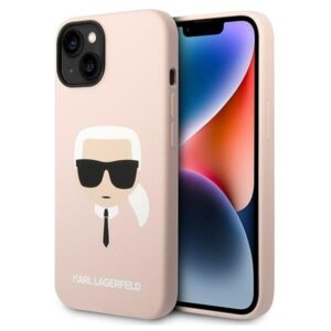 karl lagerfeld klhcp14mslkhlp iphone 14 plus 6,7" hardcase różowy/pink silicone karl`s head