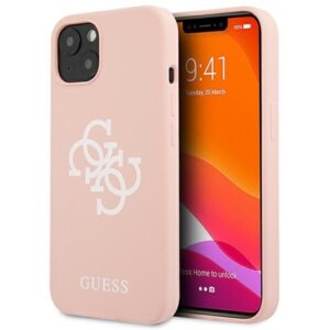 guess guhcp13sls4gwpi iphone 13 mini 5,4" różowy/pink hard case silicone 4g logo