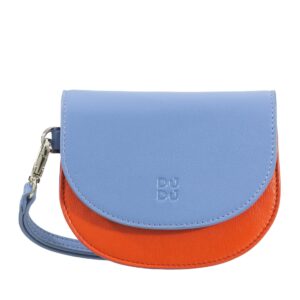 dudu wristlet purse for women in soft leather, compact small wallet coloured with coin pocket bill money cards holders