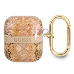 guess  gua2hhfld airpods cover złoty/gold paisley strap collection