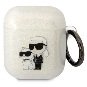 karl lagerfeld kla2hnkctgt airpods 1/2 cover transparent gliter karl&choupette
